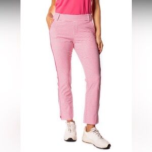 Golftini Hot Pink/White Checkered Stretch Ankle Pants Medium “Check Yourself”